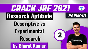 2:00 PM - Crack JRF 2021|Research Aptitude by Bharat Kumar | Descriptive vs Experimental Research