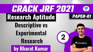 2:00 PM - Crack JRF 2021|Research Aptitude by Bharat Kumar | Descriptive vs Experimental Research