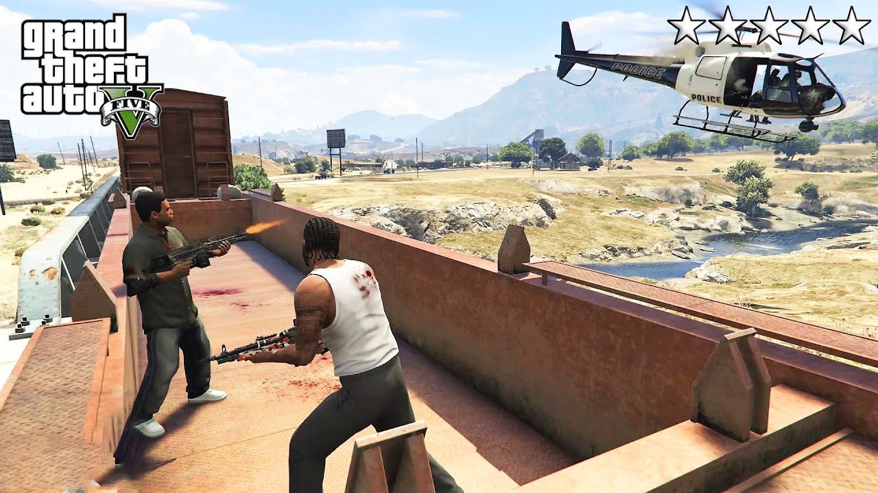 GTA 5 - Franklin and Lamar Five Star TRAIN RAMPAGE!! (GTA V Funny Moment)