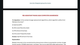 TOP 25 Previously asked and Expected Computer Awareness Questions 2026 🔥 | RBI Assistant Mains