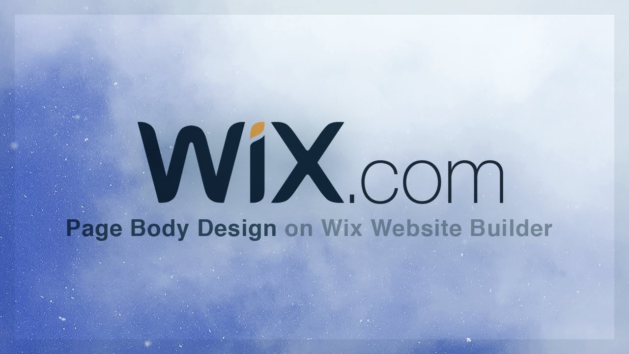 Page Body Design on Wix Website Builder