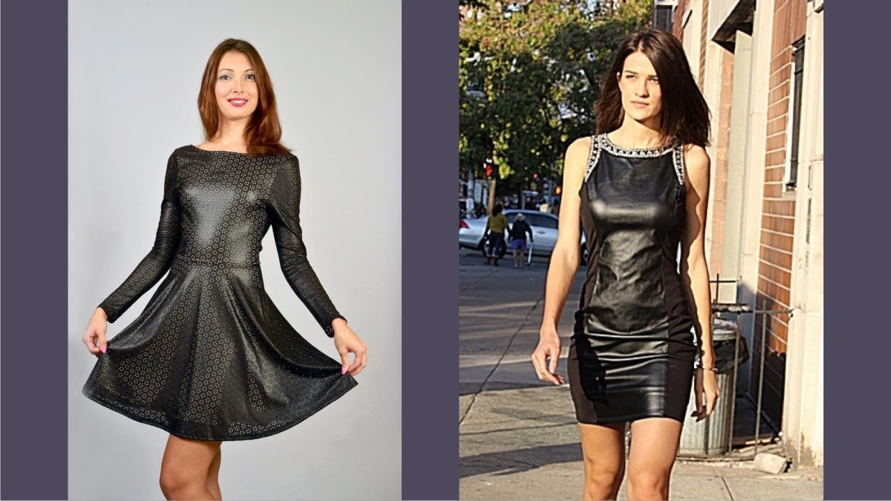 Top Faux Leather Dress YouTube