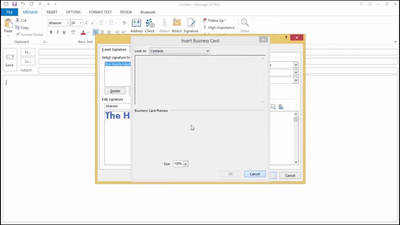 how to add signature in outlook 2013