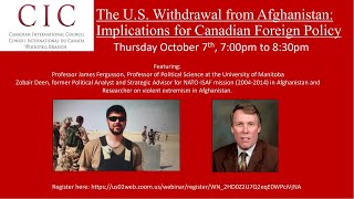 CIC Winnipeg: The U.S. Withdrawal from Afghanistan: Implications for Canadian Foreign Policy