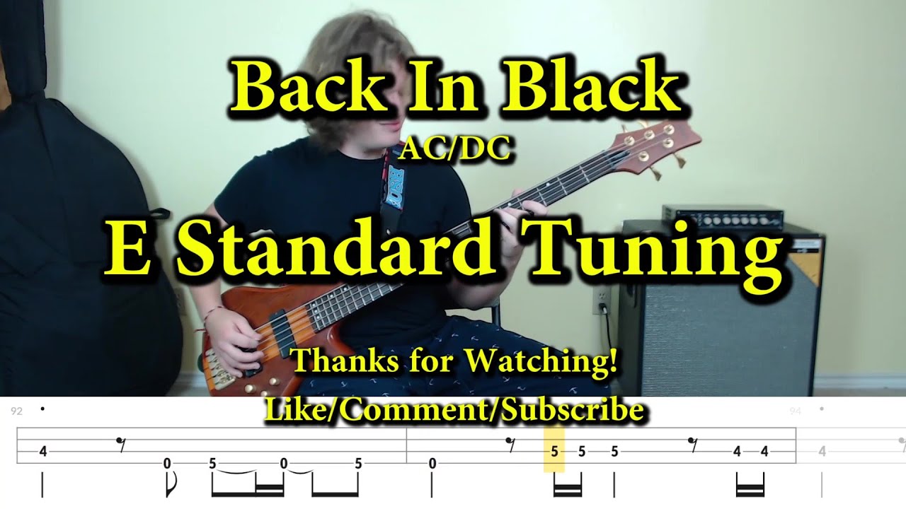 Back In Black AC/DC (Bass Cover with Tabs) YouTube
