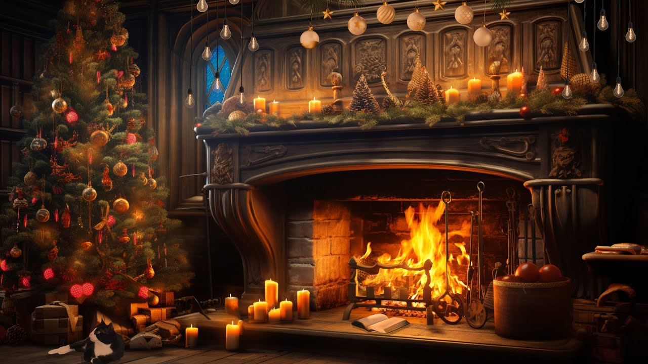 Christmas Fireplace & Smooth Jazz Christmas Music Ambience ...