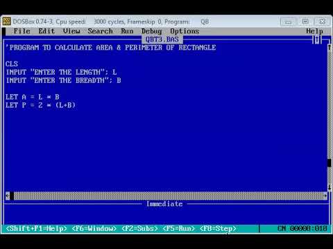 Program to calculate area & perimeter of  rectangle || QBT3