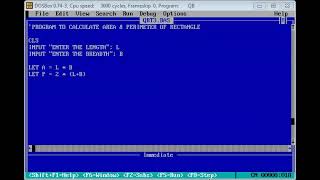 Program to calculate area & perimeter of  rectangle || QBT3