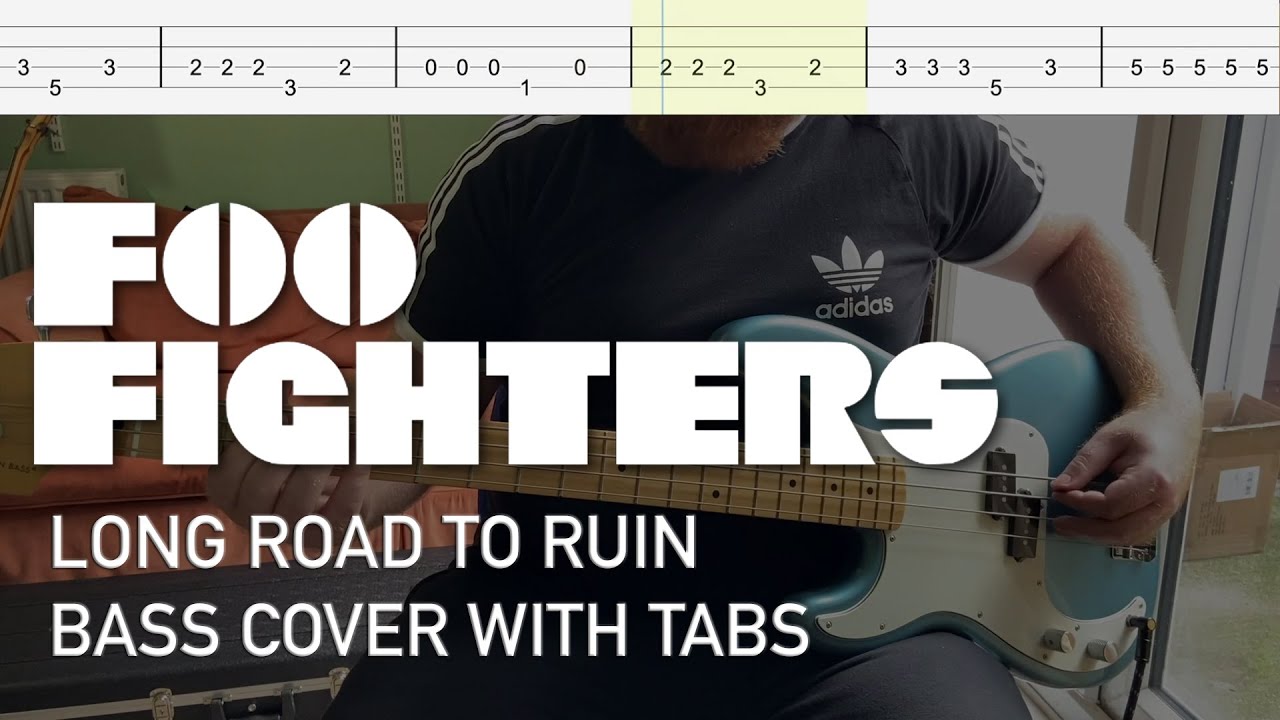 Foo Fighters Long Road to Ruin (Bass Cover with Tabs) YouTube