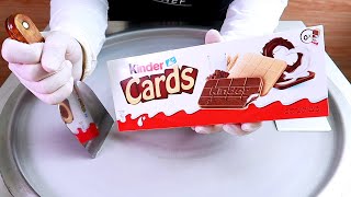 Kinder Cards ice cream rolls street food - ايسكريم رول على الصاج كندر كاردز