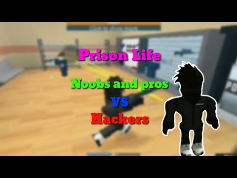 Noobs And Pros Vs Hacker In Prison Life Roblox Youtube