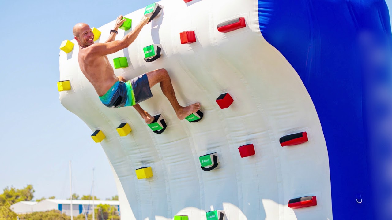 An inflatable climbing wall specifically designed for your yacht.
