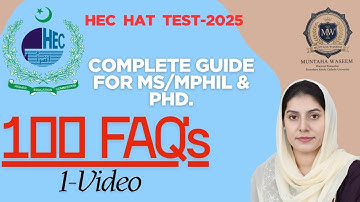 HEC HAT Test 2025 | Complete Guide for MS/MPhil & PhD Admissions | Registration & Eligibility #HEC