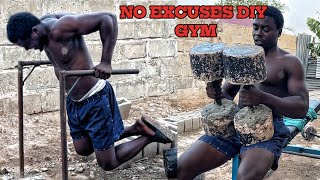DIY Gym Day in the life of African Natty Bodybuilder  workout