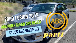 Abs module stuck valve clean and ABS module bleed with ABS FOXWELL scanner ford fusion 2012 Part 1/2