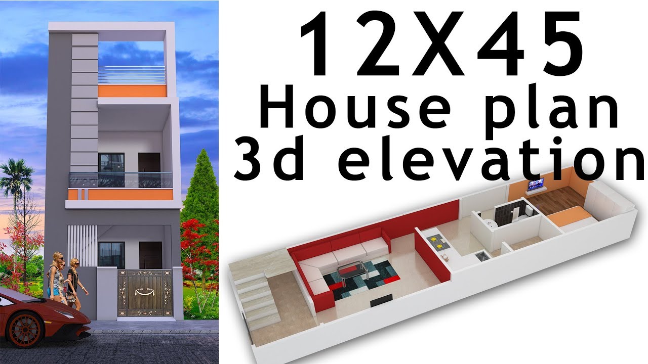 12x45 House Plan With 3d Elevation By Nikshail Youtube