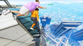 GTA 5 Jumping off Highest Buildings (Ragdolls/Euphoria Physics)