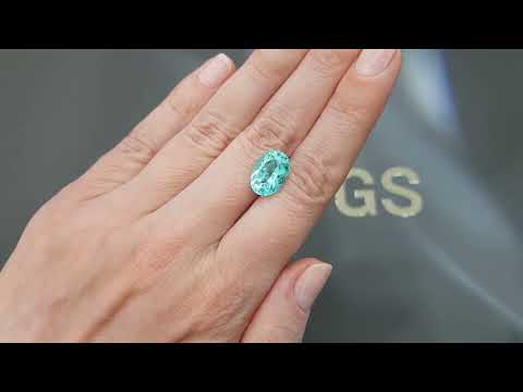 Bright blue Paraiba tourmaline 6.47 carats, oval cut, Mozambique Video  № 1