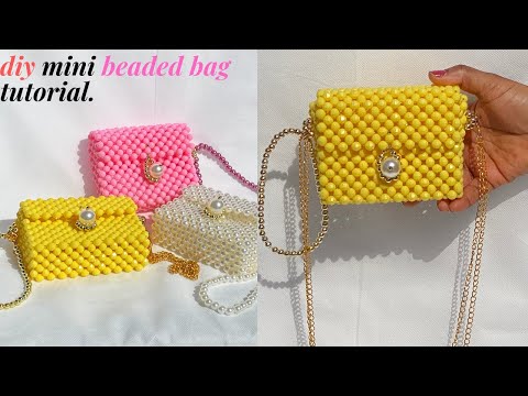 SIMPLE AND EASY WAY TO MAKE  A DIY MINI BEADED BAG (EASY TUTORIAL /HOW TO MAKE MINI BEAD BAG