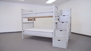 BK161 Tall Twin over Twin Stairway Bunk Bed