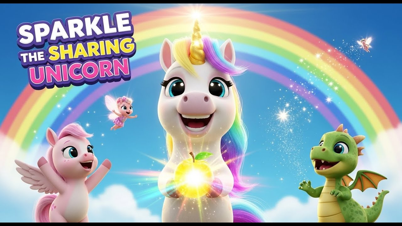 ✨ Sparkle the Sharing Unicorn 🦄🌈 | moral stories for kids  | Kids video for kids