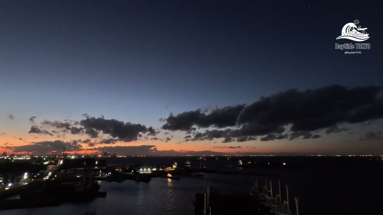 【KISARAZU Time-Laps】強風が描く雲の奔流。東京湾、夕暮れから夜への激動の空