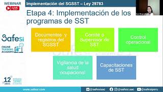 Webinar: Implementación del SGSST, Ley 29783  Perú