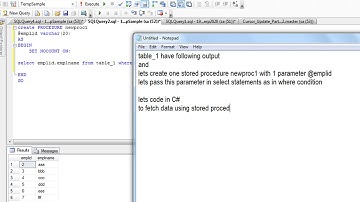 SQL Stored Procedure Query output Data In C#