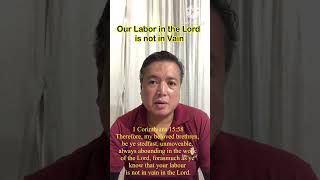 Our Labor in the Lord is not Vain 1 Corinthians 15:58