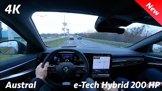 Renault Austral 2023  POV Test drive in 4K (eTech Hybrid 200 HP), Autobahn acceleration