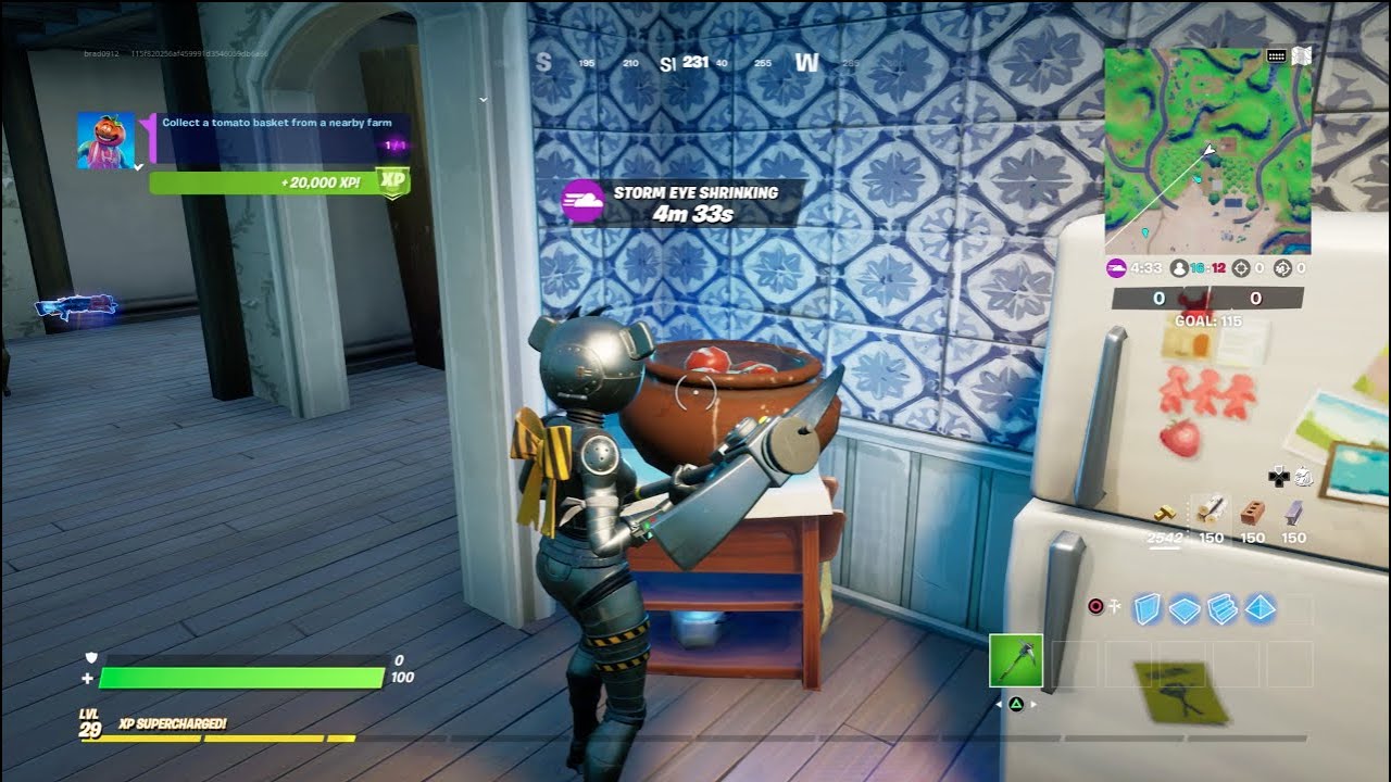 Fortnite Quest Challenge Tomatohead Collect a tomato basket from a
