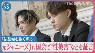 元ジャニーズJr.「法整備を強く願う」国会で“性被害”などを証言　立憲民主党は児童虐待防止法の改正案提出も視野に検討【news23】 旧ジャニーズ元スタッフがjr への性加害を告白 認識に集まる怒りの声