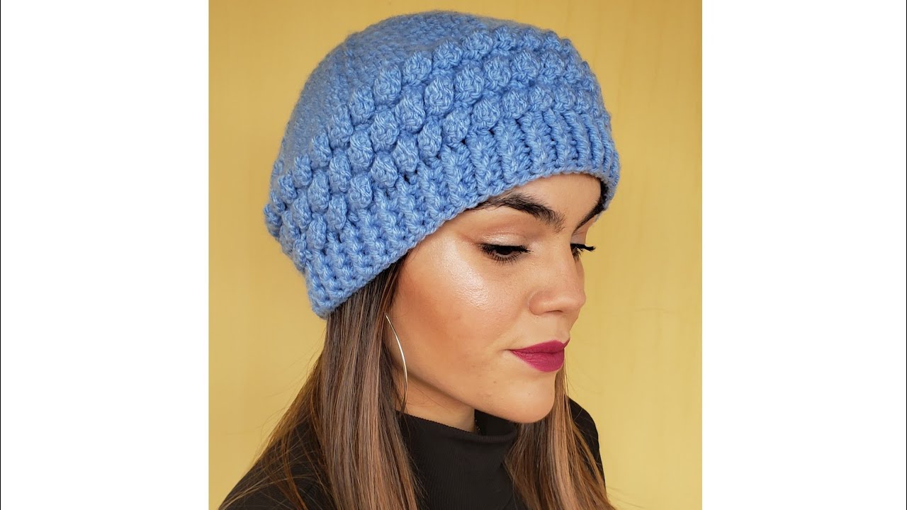 BOINA DE CROCHÊ ELEGANTE