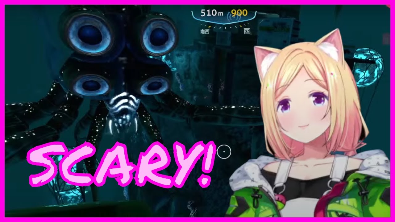 Akirose loses her Seamoth after a struggle with a Guardian Tako [Hololive, Subnautica]