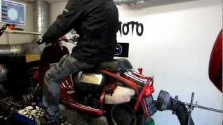 Sticky dyno testing the 'RLC' Cyclone 5 Speed gearbox in a Lambretta TS1 (Video 1)