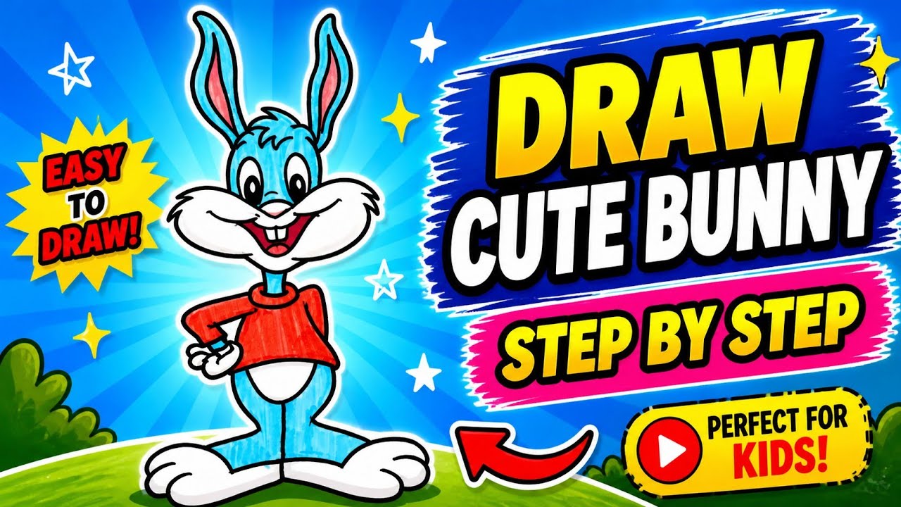 How to Draw a Cute Bunny 🐰 | Easy Rabbit Drawing Step by Step l