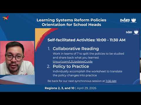 Learning System Reform Policies Orientation for School Heads (Region 2, 3 and 10) - Learning System Reform Policies Orientation for School Heads (Region 2, 3 and 10)