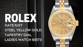 Rolex Datejust Steel Yellow D Tapestry Dial Ladies Watch 69173 Swisswatchexpo
