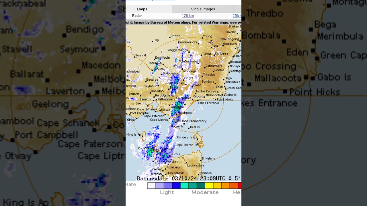 That's a big radar burst coming from Wagga Wagga NSW