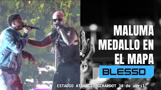 Maluma y Blessd en Medallo en el mapa