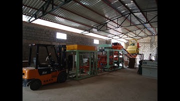 complete QT4-15 automatic cement block brick production line working in block factory