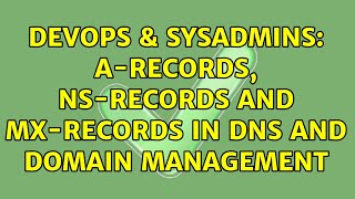 Famous DevOps & SysAdmins: A-Records, NS-Records and MX-Records in DNS and Domain management Profile