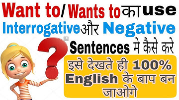 Want to / Wants to use in negative and interrogative | want to / wants to | want to | wants to |