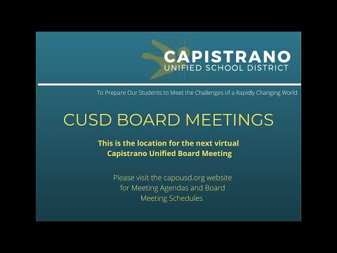 Capo USD Special Board Meeting 5-25-2022