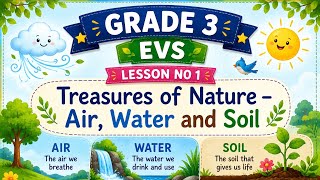 Class 3, EVS lesson no 1 ,Treasures of Nature - Air, Water, and soil , Maharashtra board new syllabu