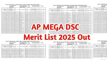 AP MEGA DSC Merit List 2025 Out |how tocheck ap dsc merit list |Ap Dsc Latest NewsToday #apdsc