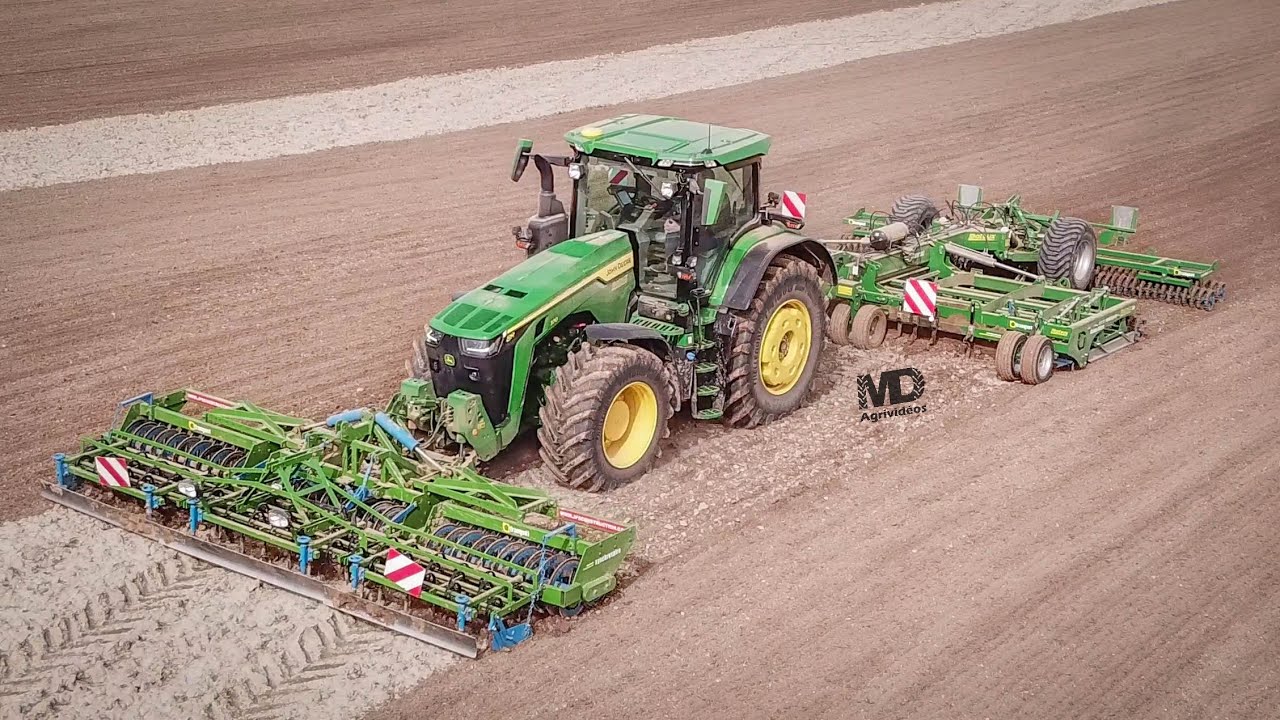 🇺🇸New John Deere 8r370 & Franquet Grandes Cultures 6m