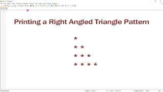 Printing Right Angled Triangle Star Pattern
