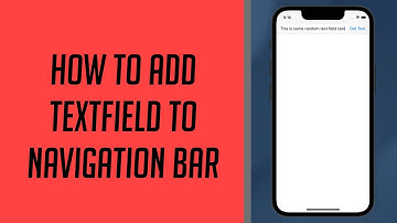 How to add Textfield in Navigation Bar