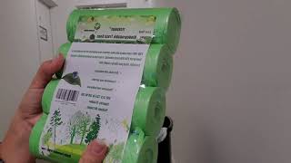 Biodegradable 13 gallon trash bags unboxing and use